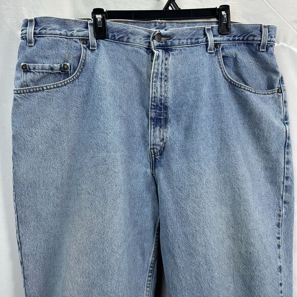 Vintage Levis 545 Jeans Men's 44 x 30 Blue Denim 100% Cotton Brown Tab Loose Fit - Picture 2 of 13